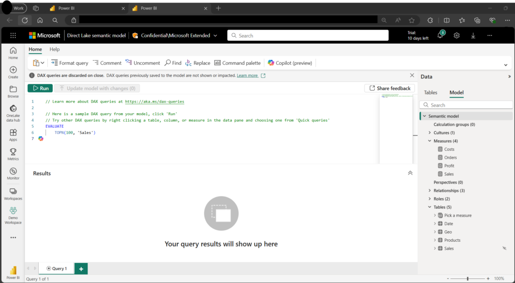 Deep Dive na visualização de consulta DAX para web - DataEX